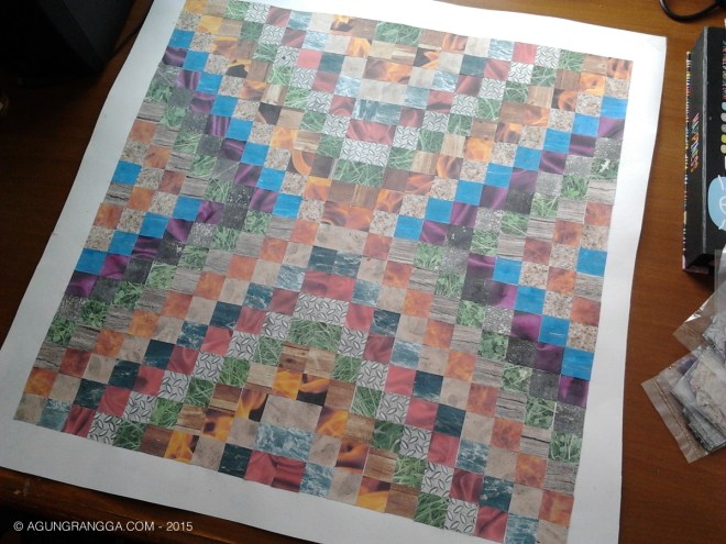 nirmana kolase untuk uas matkul rupa dasar, dibuat dari majalah bekas