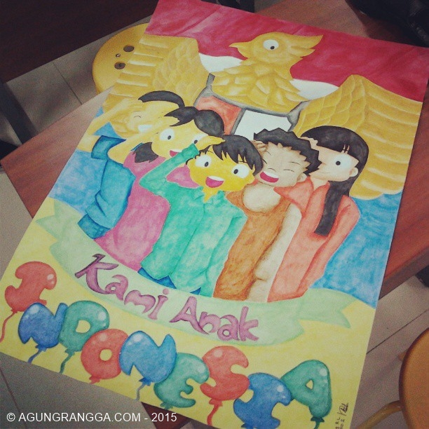 poster A2 menggunakan cat akrilik