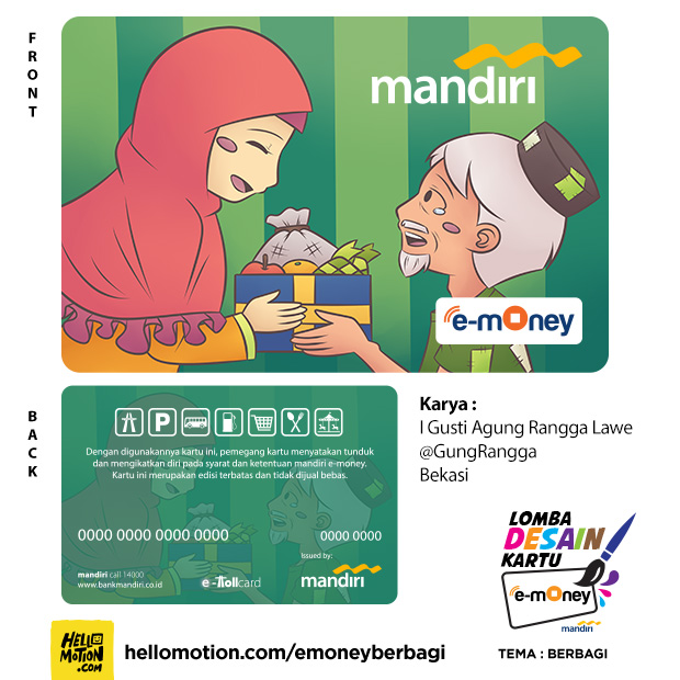 desain kartu Mandiri e-money Berbagi Berkah