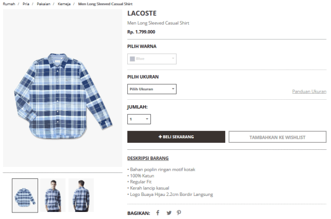 salah satu jenis kemeja favorit