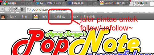 ada jalur pintas untuk langsung follow/unfollow, tinggal klik aja