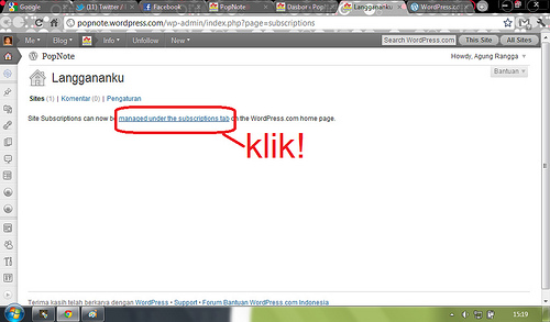 klik "managed under the subscriptions tab"