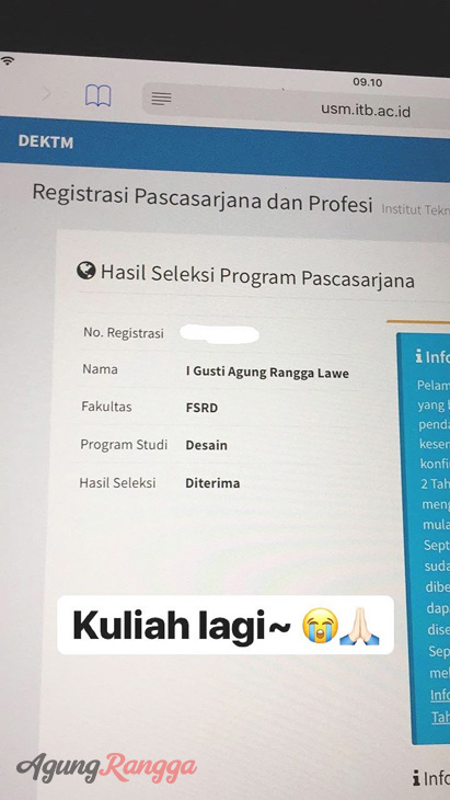 Juni - Diterima di ITB