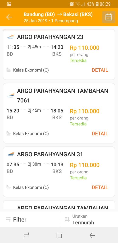 3 - Pilih jadwal keberangkatan sesuai yang kamu inginkan