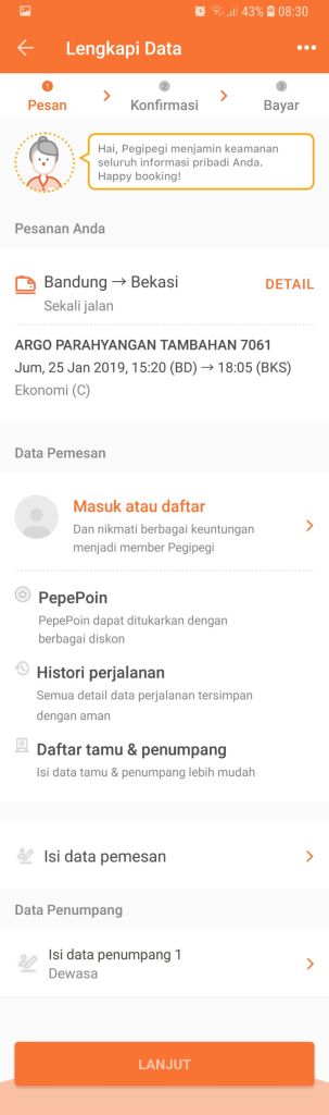 4 - Isi dan lengkapi data pemesan serta data penumpang