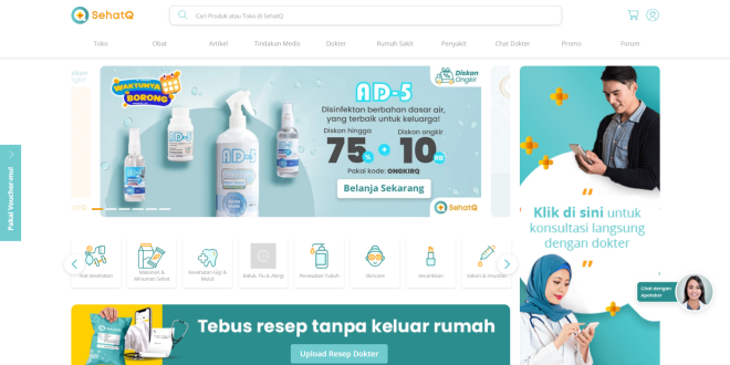 Tampilan situs Toko SehatQ